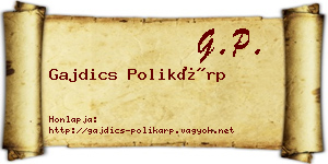 Gajdics Polikárp névjegykártya